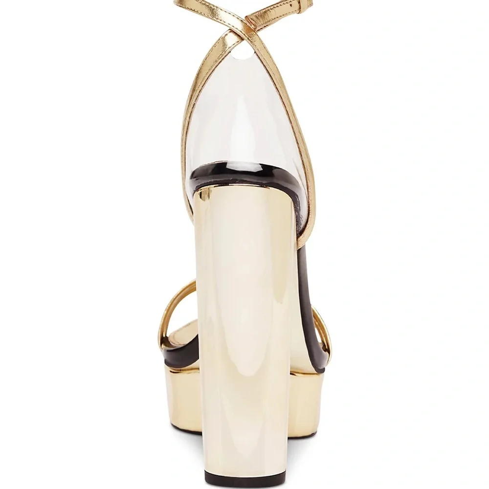 ❤️❤️ Jessica Rich Women's GPS Gold Ankle Strap Platform Sandals❤️new